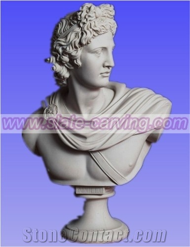 China White Marble Bust, White Marble Sculpture & Statue