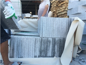 G603 Gray Granite Flamed Stair Tread