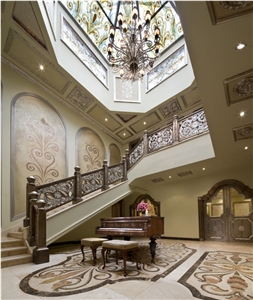 Marble Mosaic Medallion,Polished Flooring Water Jet Medallion for Indoor Decoration, Fine Art Marble Floors Ltd