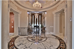 Marble Waterjet Medallion,Floor Medallion, Polished Flooring Marble Medallion, Fine Art Marble Floors Ltd