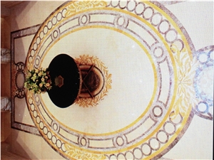 Royal Foyer Medallion, Marble Polished Flooring Waterjet Medallion for Indoor Decoration, Fine Art Marble Floors Ltd