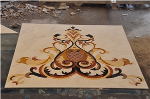 White Marble for Interior Decoration, Marble Polished Flooring Water Jet Medallion, Fine Art Marble Floors Ltd