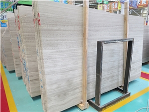 White Wood Grain Marble Slabs