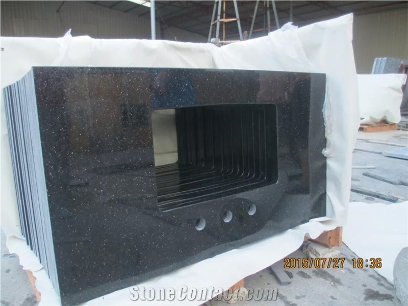 Black Galaxy Countertop,Black Worktop,Granite Top