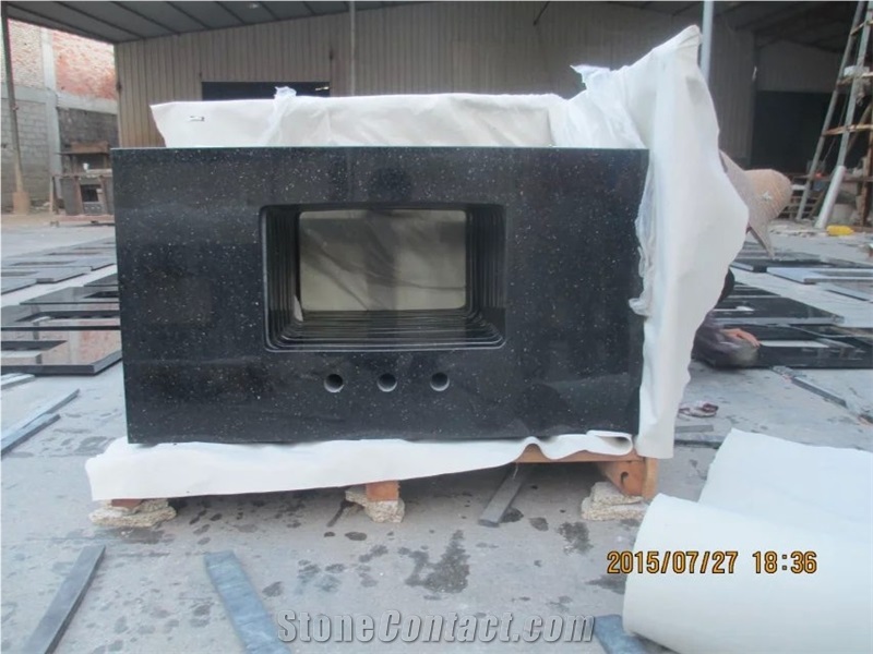Black Galaxy Countertop,Black Worktop,Granite Top