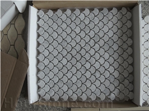 China White Marble Interior Linear Mosaic, Wall Covering, Basketweave Mosaic, Decorate Mosaic