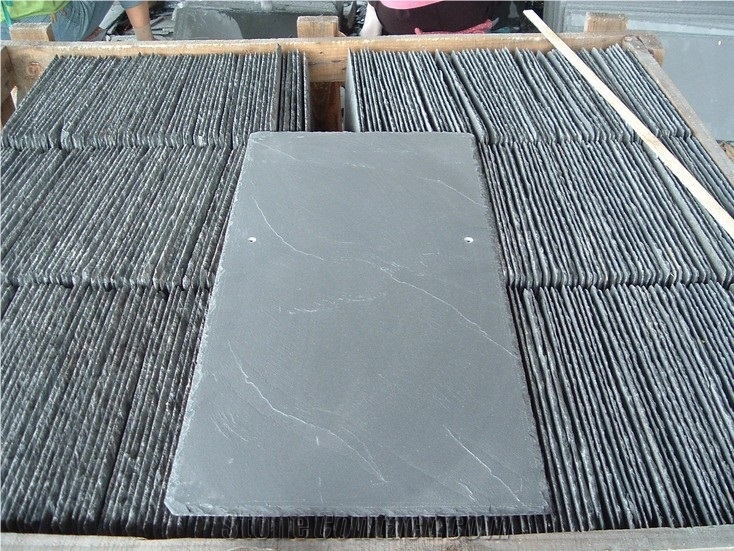 China Black Slate Roofing Coating Slate, Black Slate Roof Tiles