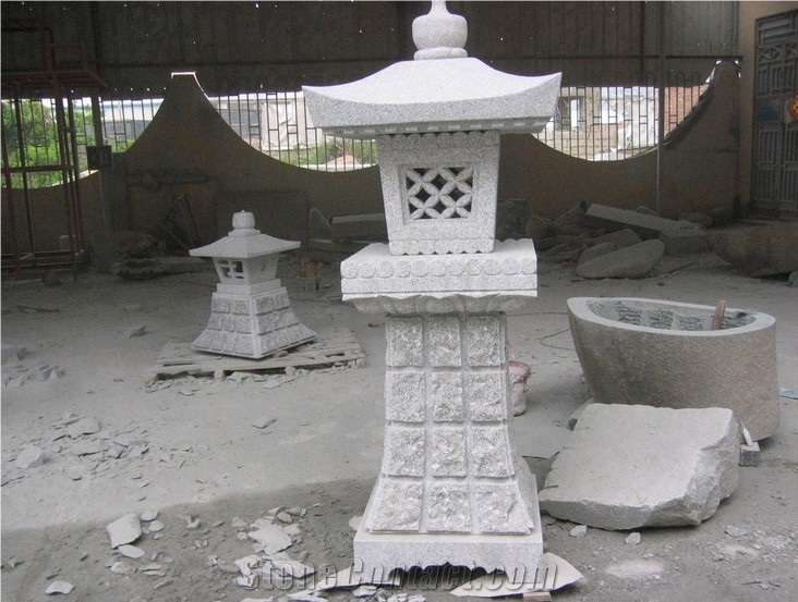 China White Granite Lanterns, Garden Lanterns
