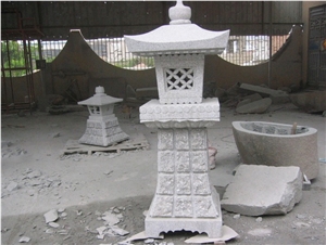 China White Granite Lanterns, Garden Lanterns