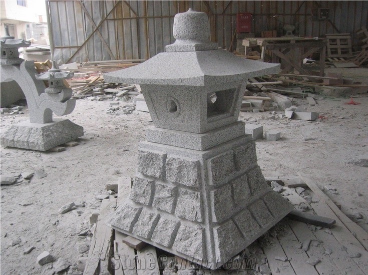 China White Granite Lanterns, Garden Lanterns