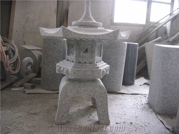 China White Granite Lanterns, Garden Lanterns