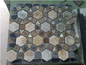 Crazy Multicolor Slate Random Mesh Paving