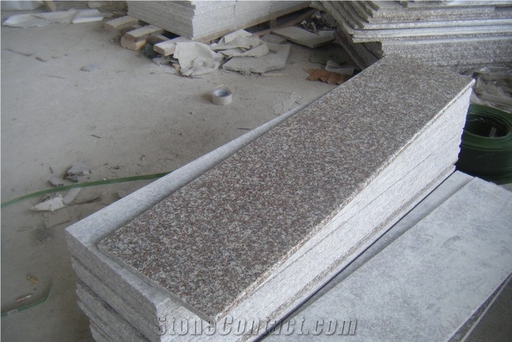 G664 Granite Stairs & Steps, Pink Granite Stair Treads