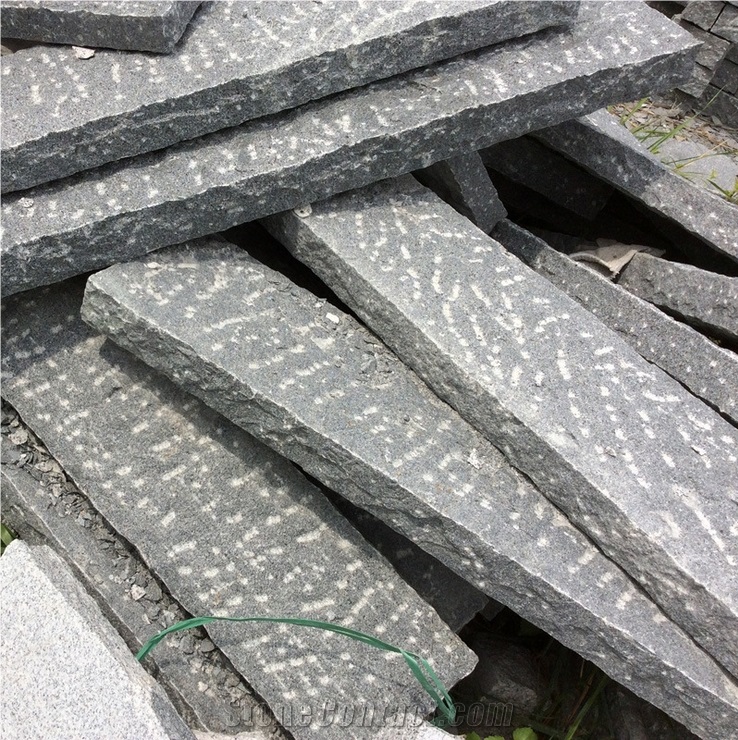 Pineapple Finished G654 Sesame Black Granite Kerbstones, Sidestone, Pavers