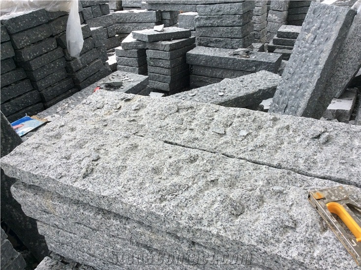 Pineapple Finished G654 Sesame Black Granite Kerbstones, Sidestone, Pavers