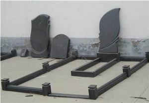 Shanxi Black Russian Style Tombstone, Monument, Gravestone, Headstone