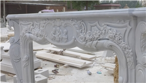 High Quality White Marble Fireplace, Pure White Marble Fireplace