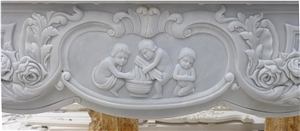 High Quality White Marble Fireplace, Pure White Marble Fireplace
