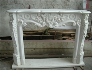 New Particularly White Marble Fireplace, Popular Fireplace Made in China