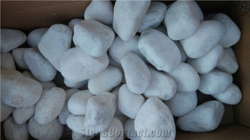 Popular and Hottest Snow White Tumbled Pebbles on Sales