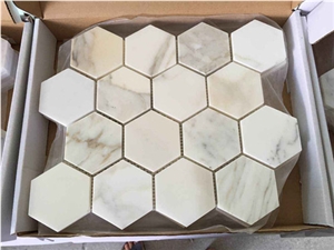 Popular Calacatta Gold Marble Mosaic Hexagon Floor Tile Wall Tile
