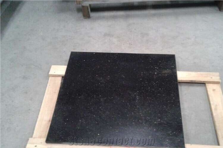 Top Quality Popular Polished Star Black Galaxy Granite on Sales Slabs & Tiles, Italy Black Granite