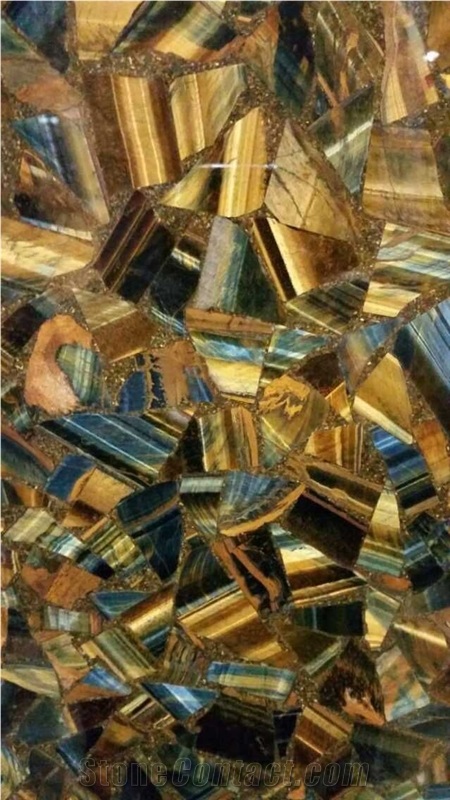 Tiger Eyes Precious Stone Slab
