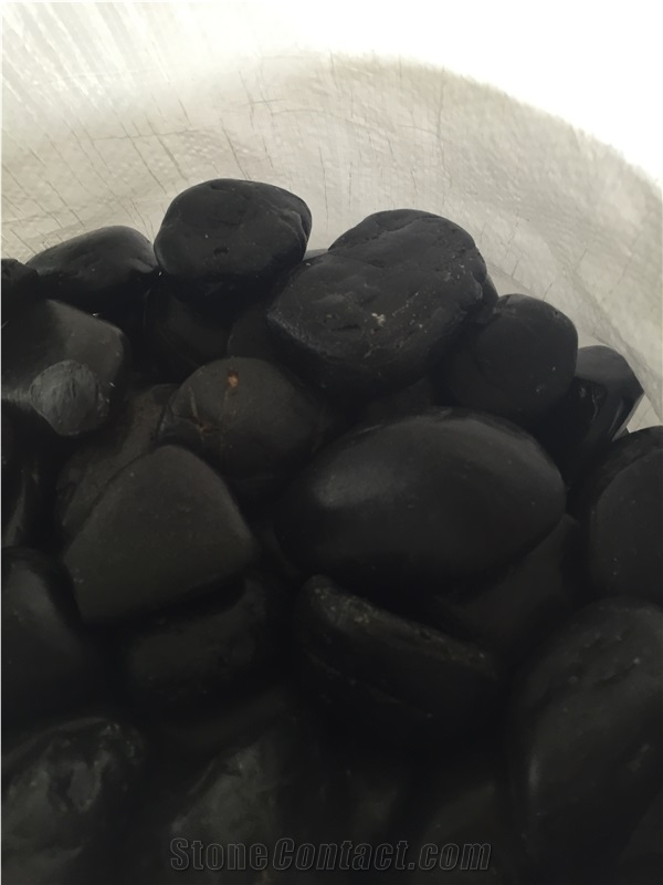 China Black Pebble Stone, River Stone, Cobbles