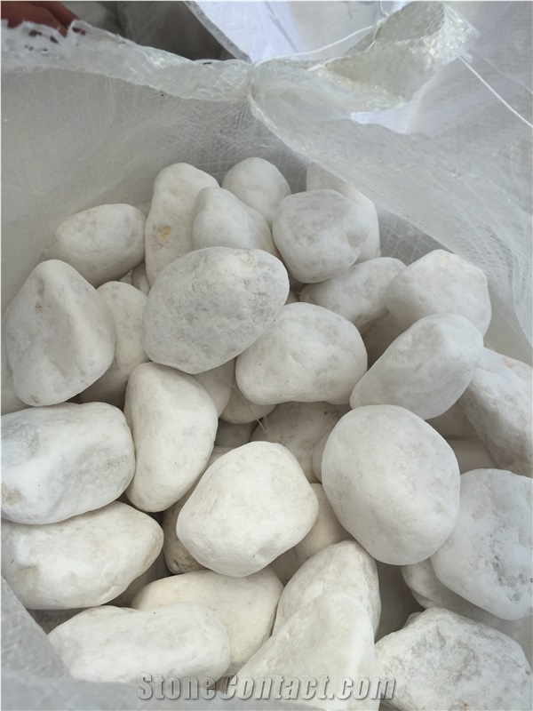 China Snow White Pebble Stone, River Stone, Cobbles