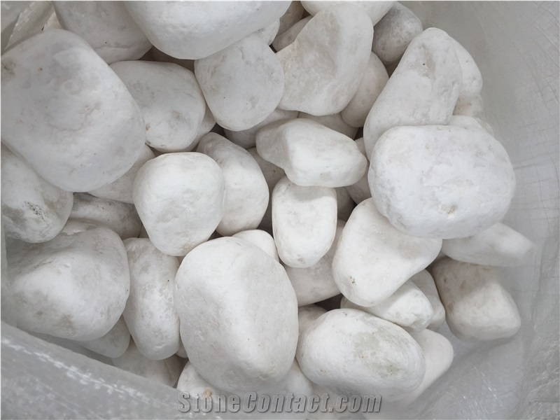 China Snow White Pebble Stone, River Stone, Cobbles