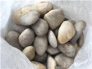 China White Pebble Stone with Cracks, River Stone, Cobbles