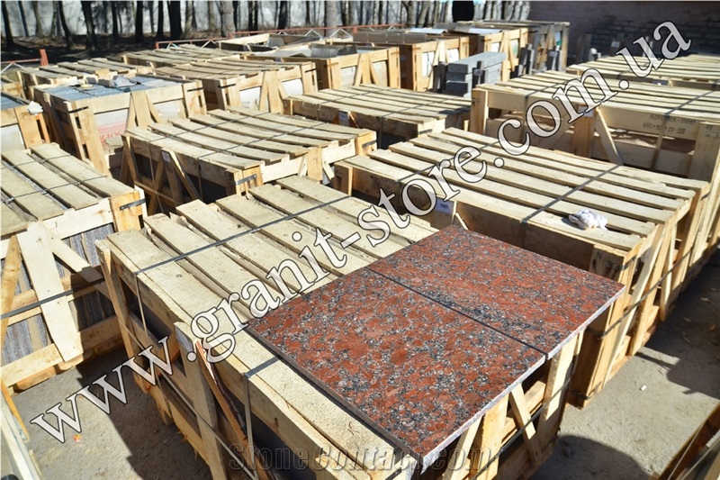 Rosso Santiago Granite Tiles & Slabs, Red Granite Ukraine Tiles & Slabs