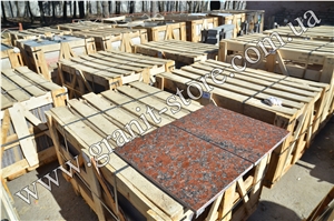 Rosso Santiago Granite Tiles & Slabs, Red Granite Ukraine Tiles & Slabs