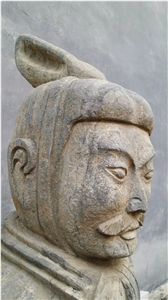 Antique Carving Finish China Blue Limestone Terra Cotta Warriors