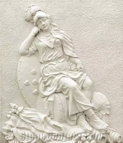 Cream Sandstone Carving Reliefs Western Figure Relief, White Sandstone Reliefs