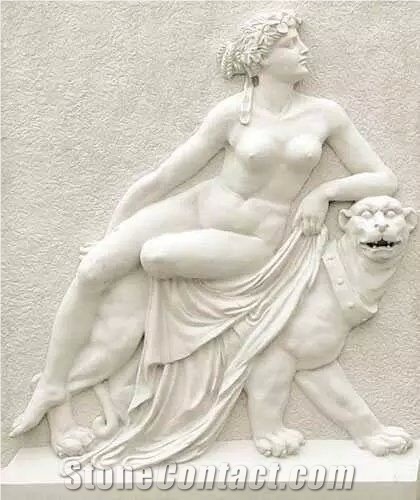 Cream Sandstone Carving Reliefs Western Figure Relief, White Sandstone Reliefs
