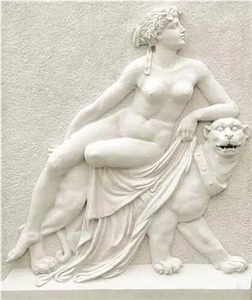 Cream Sandstone Carving Reliefs Western Figure Relief, White Sandstone Reliefs