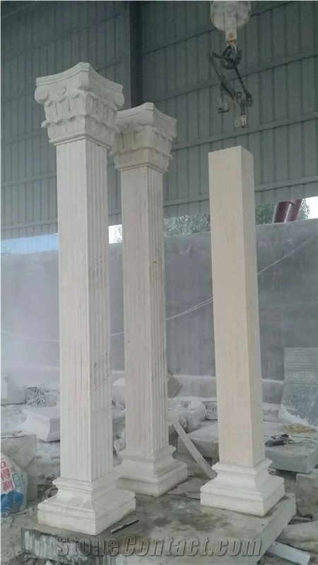 Han White Marble Carving Roman Pillars Colomn