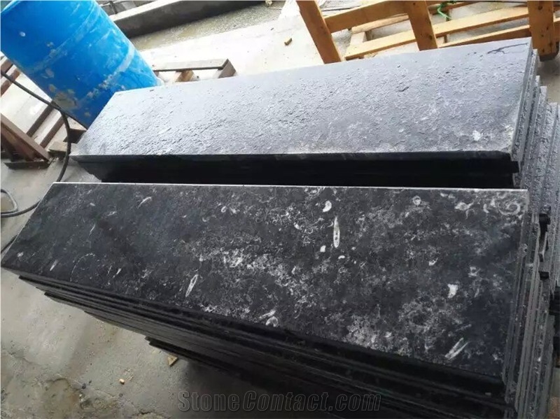 Hubei Black Limestone Slabs & Tiles, High Quality Black Limestone Slabs Steps