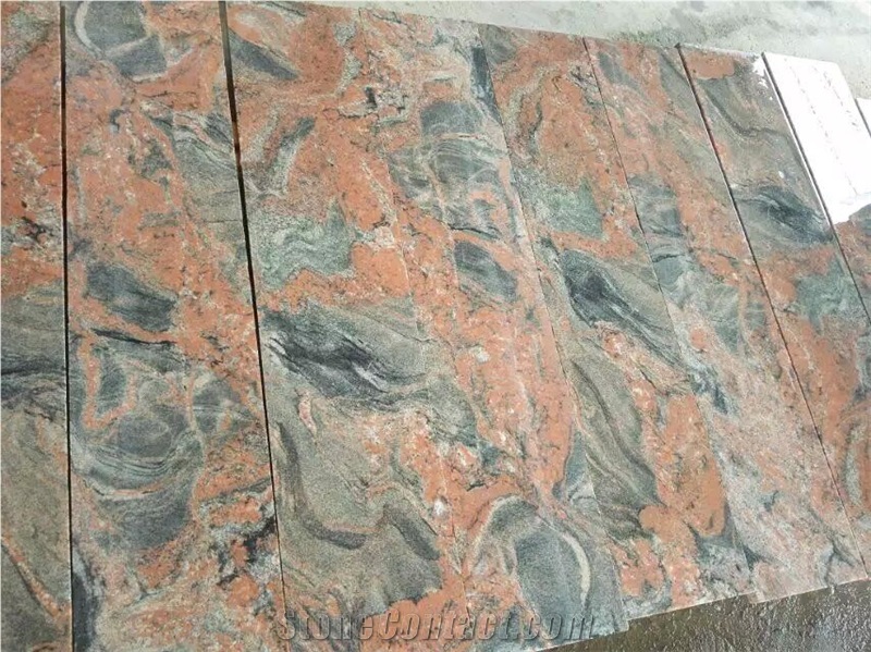 Hubei Sunset Red Cloud Granite Slabs Steps