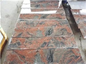 Hubei Sunset Red Cloud Granite Slabs Steps