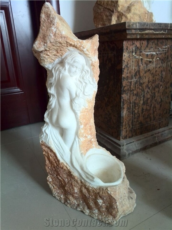 Natural Han White Marble Carving Western Figure Sculpture in Stock Low Price