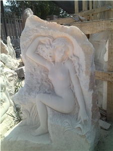Natural Stone Han White Marble Carving Western Figure Sculpture in Stock Low Price