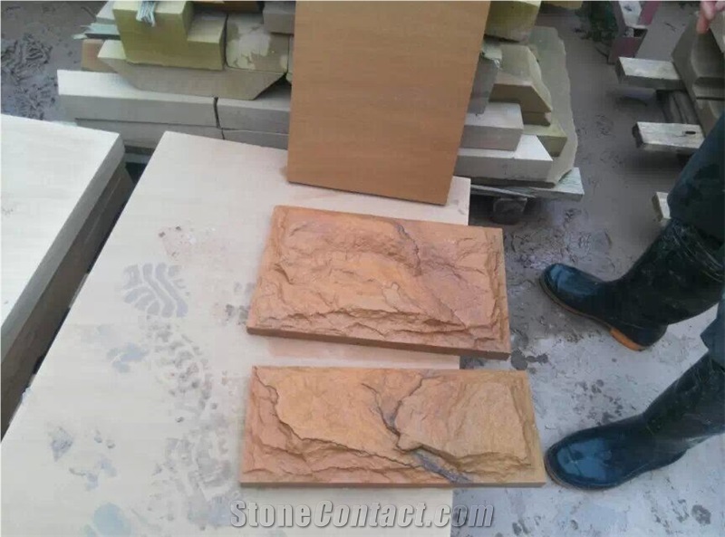 Pink Sandstone Mushroom Stone Wall Cladding Wall Stone Corner Stone Rustic Surface