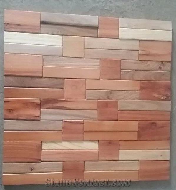 Wooden Wall Cladding Culture Stone Feature Wall