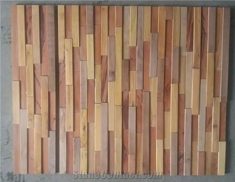 Wooden Wall Cladding Culture Stone Feature Wall