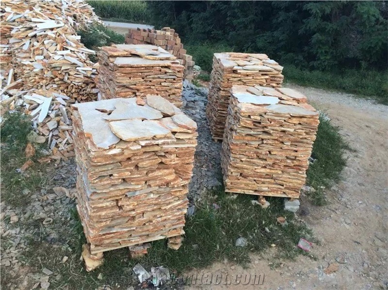 Yellow Slate Culture Irregular Flagstone Crazy Paving