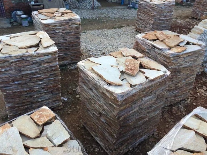 Yellow Slate Culture Irregular Flagstone Crazy Paving