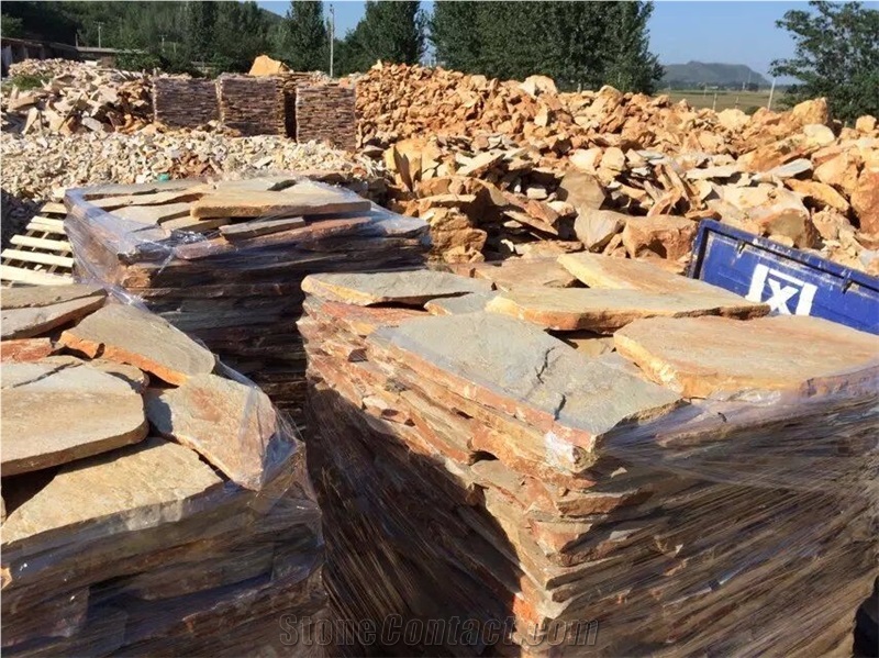 Yellow Slate Culture Irregular Flagstone Crazy Paving