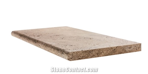 Denizli Noce Travertine Pool Coping, Brown Travertine Pool Coping Turkey